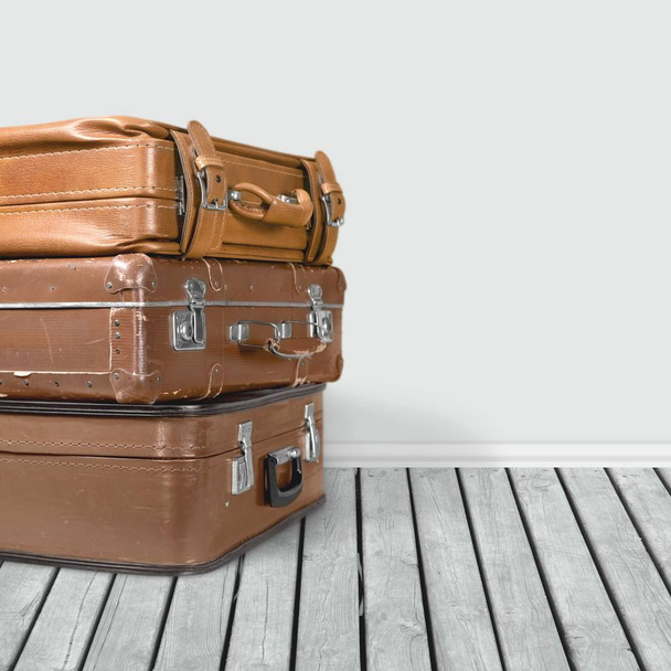 Stack of Old suitcases. Travelling concept  - Fotó, kép