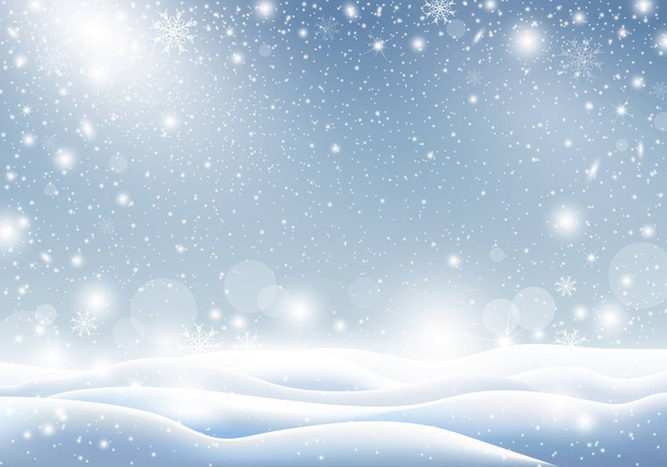 Zima na tle upadku śniegu Christmas karty projekt wektor ilustracja - Wektor, obraz