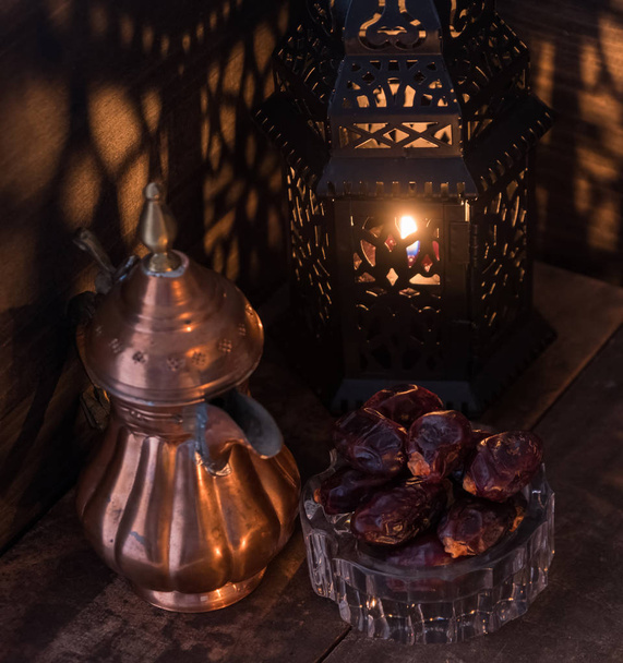 Dates fruits on wooden table top - Photo, Image