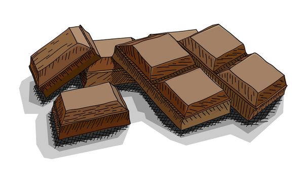 Vector illustration graphic arts sketch of drawing chocolate bars. - Vector, Image