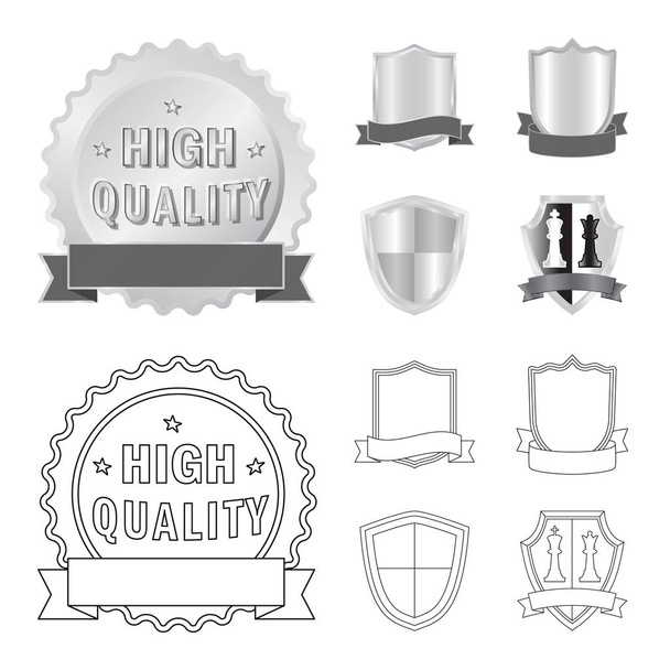 Isolated object of emblem and badge logo. Set of emblem and sticker vector icon for stock. - ベクター画像