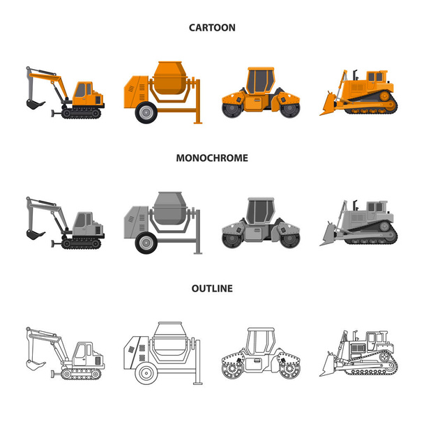 Vector illustration of build and construction symbol. Collection of build and machinery vector icon for stock. - Vector, Image