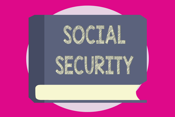 Sosyal güvenlik gösterilen Not yazma. Devlet insanlarla yetersiz veya hiç geliri yardım vitrine iş fotoğraf. - Fotoğraf, Görsel