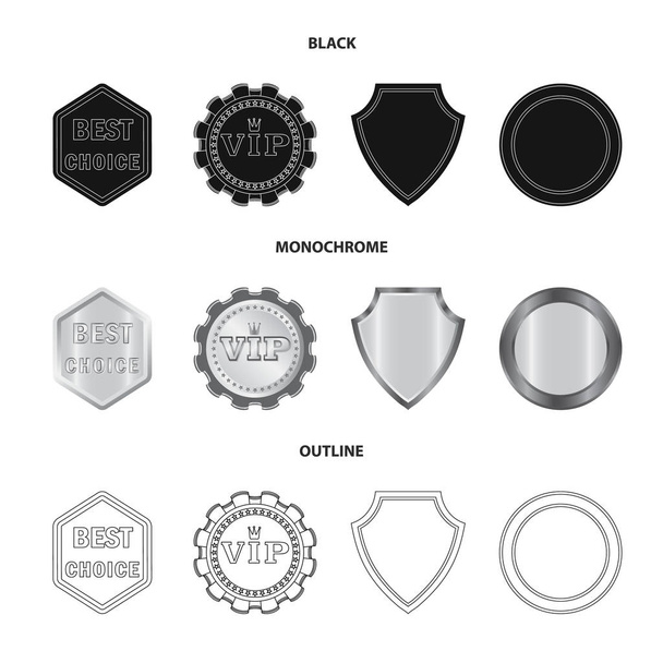 Vector design of emblem and badge icon. Collection of emblem and sticker stock vector illustration. - Vector, Image
