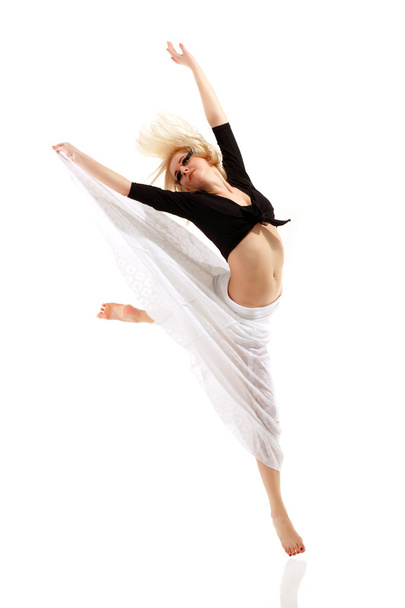 teen girl dancer isolated on white background - Foto, imagen