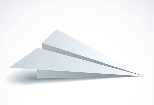 Origami paper folded toy plane, 3d realistic vector illustration. - Wektor, obraz