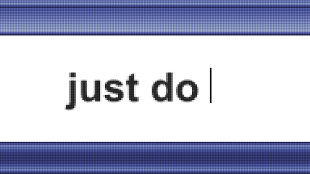 "Just do it!"op het scherm. Close-up weergave - Video