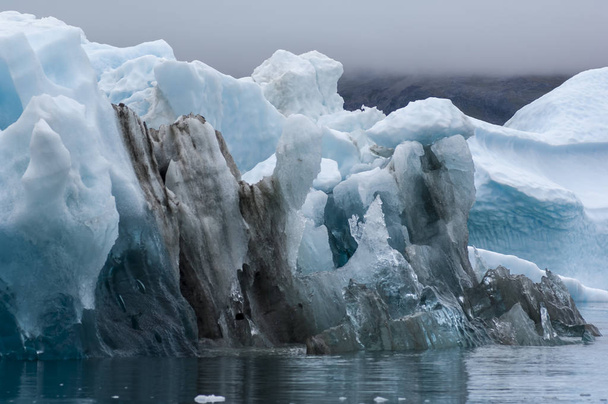 The blue icebergs of Narsusuaq Fjord in Greenland - Foto, Imagem