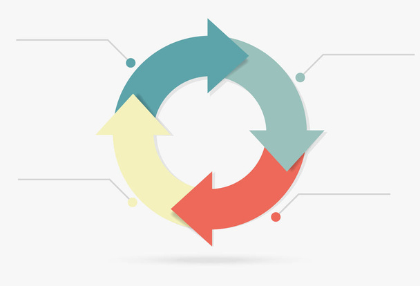 pastelowe kolorowe cyklu życia infografikę content marketingu - Wektor, obraz
