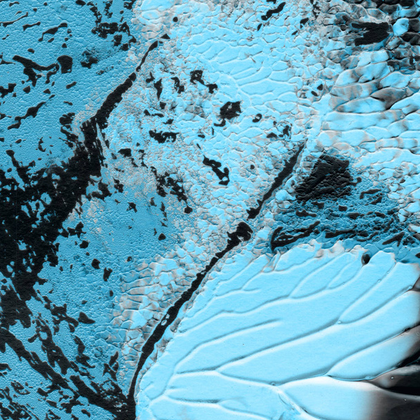 blauwe acrylverf textuur, abstracte achtergrond - Foto, afbeelding