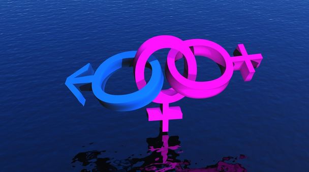 Femme bisexuelle sur l'océan
 - Photo, image