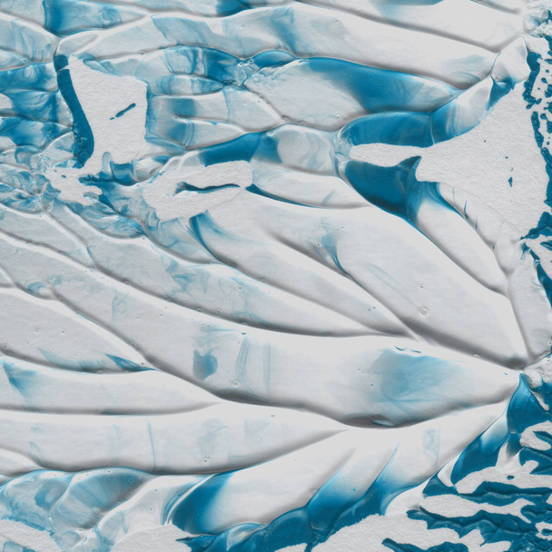 textura azul tinta acrílica, fundo abstrato - Foto, Imagem