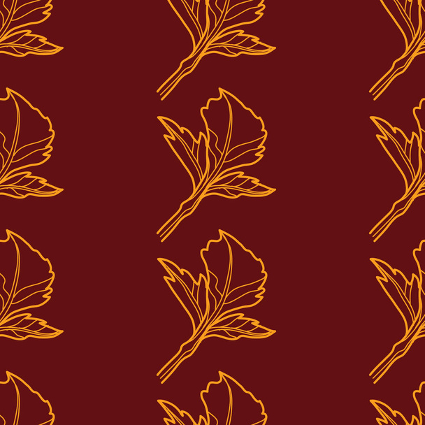 Vector seamless floral pattern with leafs. Autumn backgroun - ベクター画像