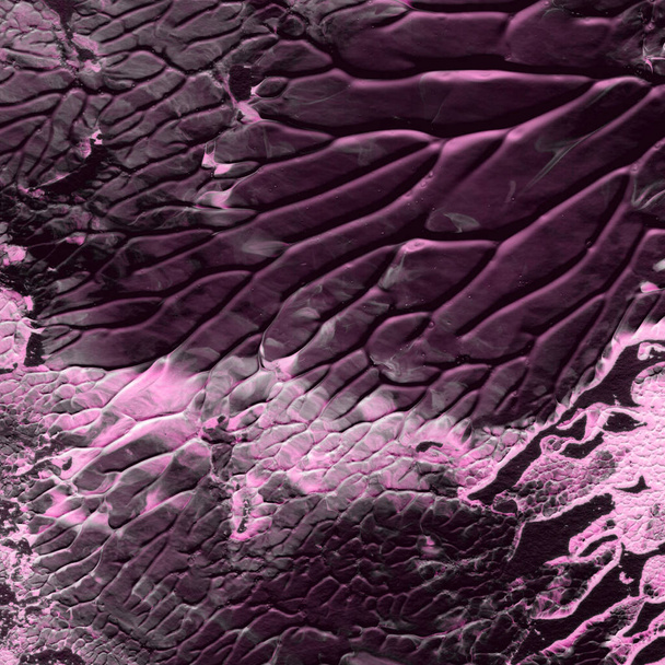 różowa faktura farby akrylowej, abstrakcyjne tło - Zdjęcie, obraz