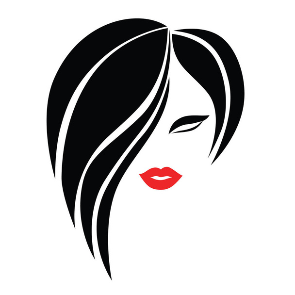  Εικονογράφηση του γυναίκα με όμορφα μαλλιά - μπορεί να χρησιμοποιηθεί ως ένα λογότυπο για το σαλόνι ομορφιάς / spa - Διάνυσμα, εικόνα