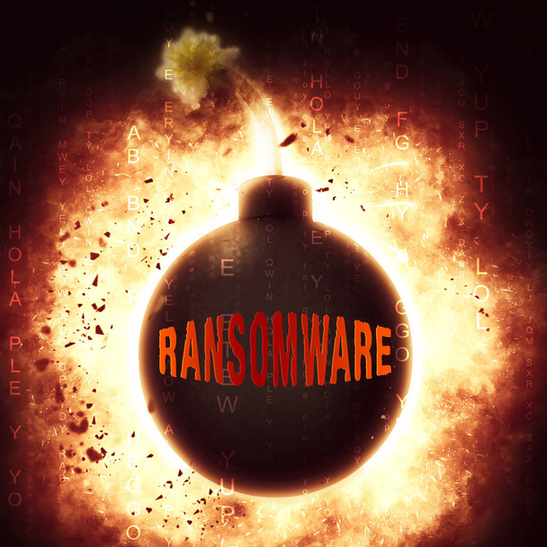 Ransom Ware extorsión seguridad riesgo 3d renderización muestra ransomware utilizado para atacar los datos de la computadora y el chantaje
 - Foto, imagen