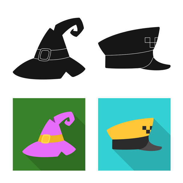 Isolated object of headgear and cap symbol. Set of headgear and accessory stock vector illustration. - Wektor, obraz