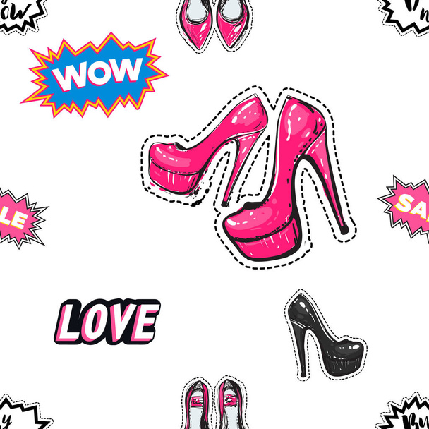 Seamless pattern with heels. Vector illustration - Vector, imagen