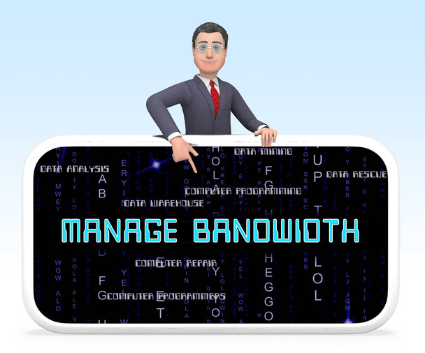 Bandwidth Management Or Communication Performance 3d Rendering Shows Managed Traffic Solution For Improved Connectivity - Photo, Image