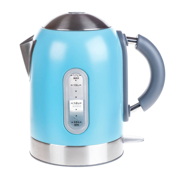 Синій електричний чайник ізольований на білому
 - Фото, зображення