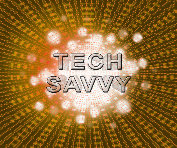 Tech Savvy Digital Computer Expert 2d Illustrazione significa competenza tecnica professionale intelligente Hitech
 - Foto, immagini