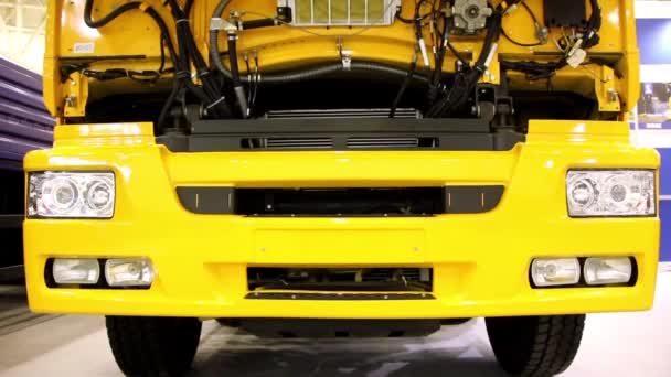 Engine jacket of yellow motor truck - Footage, Video