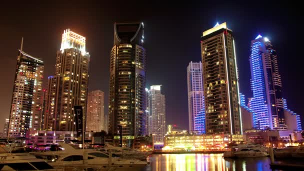 prachtige nacht dubai marina, Verenigde Arabische Emiraten - Video
