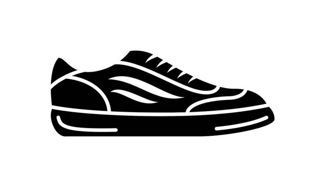 Icona delle scarpe da corsa. Semplice illustrazione di fitness e sport, scarpa da palestra. Grafica del negozio segno vettoriale su sfondo bianco
. - Vettoriali, immagini