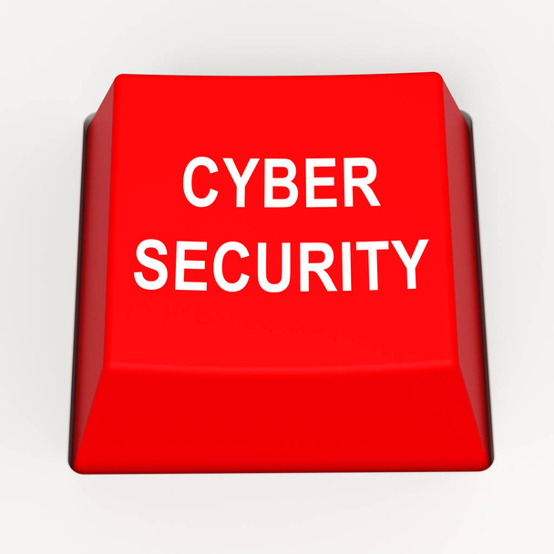 Cyberbezpieczeństwa Business Cyber Security Manager renderowania 3d pokazuje zarządzania sieci komputerowych i ochrony przed atakami - Zdjęcie, obraz