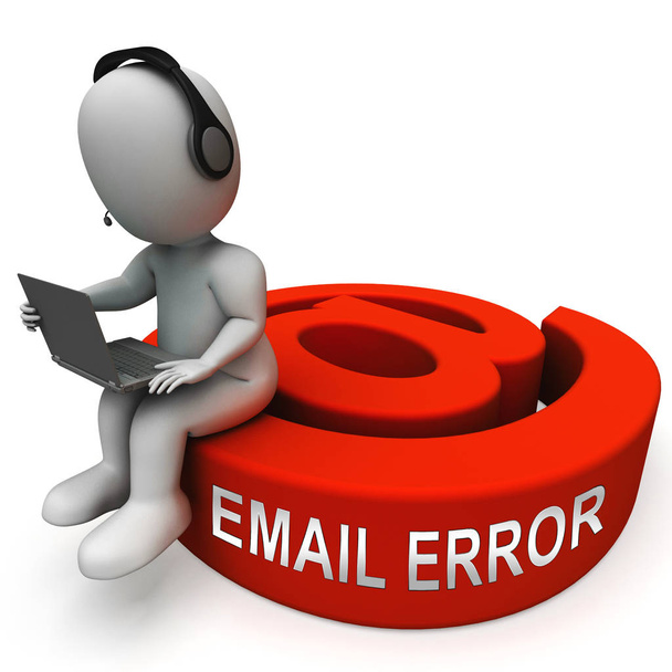 Email Fail Error Send Trouble 3d Rendering Shows Unsuccessful E-mail Warning Like Letter Lost Or Delivery Disaster - Photo, Image