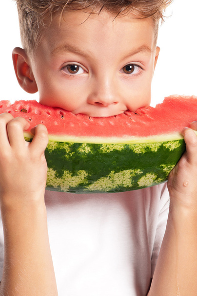 Boy with watermelon - Foto, imagen