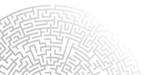 Background with graphic abstract geometry labyrinth pattern. Geometric background. Gray maze circle. Gradient labyrinth. Maze symbol - Vector, Image