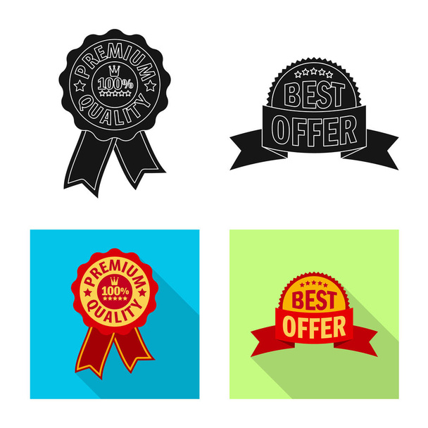 Vector illustration of emblem and badge logo. Collection of emblem and sticker vector icon for stock. - Vettoriali, immagini
