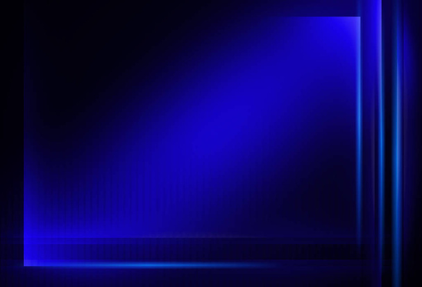 dunkelblauer abstrakter Hintergrund mit vertikalen und horizontalen Linien und Neon-Schein - Foto, Bild