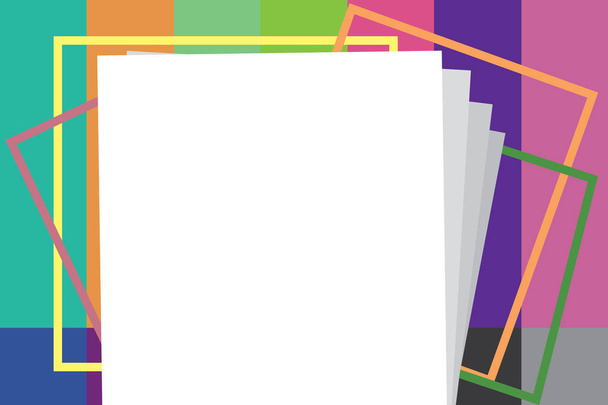 Plochý design podnikání vektorové ilustrace prázdný prostor kopírovat text pro propagaci webu Ad esp izolované šablona nápisu nerovnoměrně nahrnou stohování z prázdné náměstí barevné šablony elektronické pošty listy papíru - Vektor, obrázek