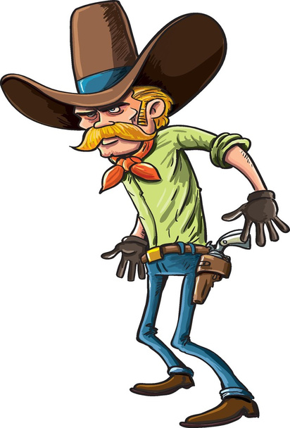Cowboy ready to draw - Vector, Image