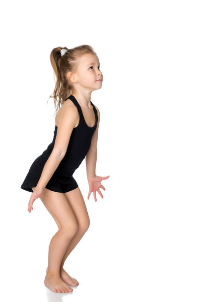 Little girl is jumping. - Φωτογραφία, εικόνα