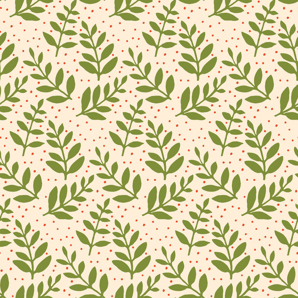 Christmas Holiday Seamless Pattern with Leaves. Xmas winter poster collection - ベクター画像