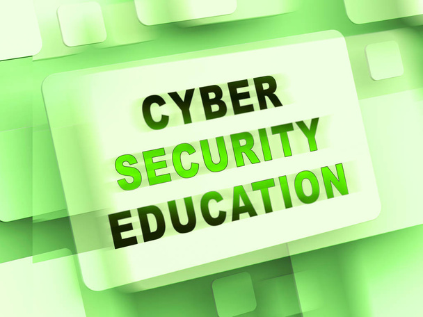 サイバー セキュリティ教育セキュリティ セミナーの 3 d レンダリングを教育番組をオンライン システム保護のためサイバー スキルのトレーニング - 写真・画像