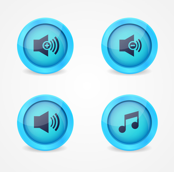 Media player glossy buttons collection - Vettoriali, immagini