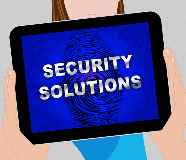 Zagrożenie Cyber Security Solutions rozwiązać 2d ilustracji przedstawiono wskazówki przed zagrożeniami Internetu jak cyberprzestępczość i sukces - Zdjęcie, obraz