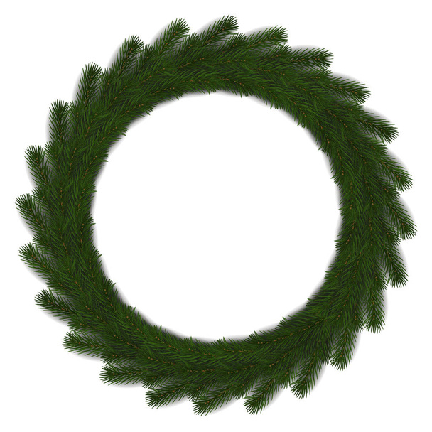 de kroon van Kerstmis van reen vector geïsoleerd op witte achtergrond. Xmas ronde garland decoratie-effect. Rin - Vector, afbeelding
