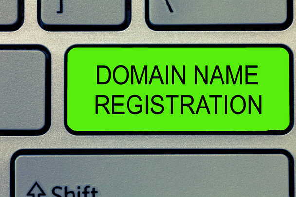 Концептуальний почерк, що показує реєстрацію доменного імені. Текст ділової фотографії Власна IP- адреса Ідентифікувати певну веб-сторінку
  - Фото, зображення