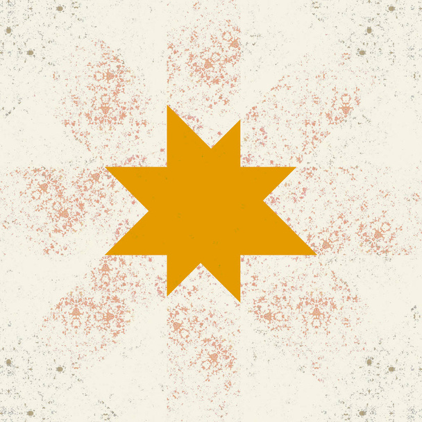 painted orange star shape on light background - Photo, image