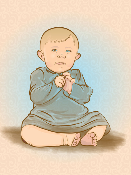 Retro Baby Illustration - Vector, Image
