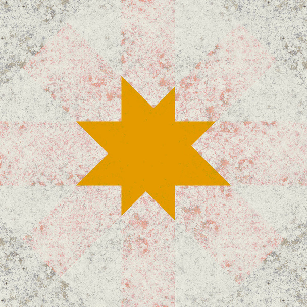 crumpled light background and star shape stain - Photo, image