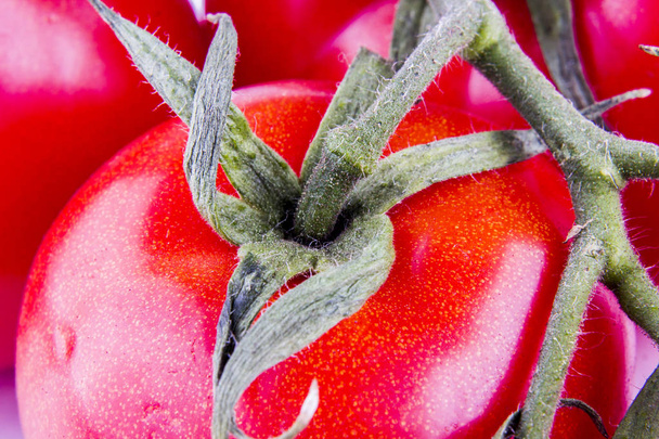 close up, macro shot of Fresh red tomatoes  - Valokuva, kuva