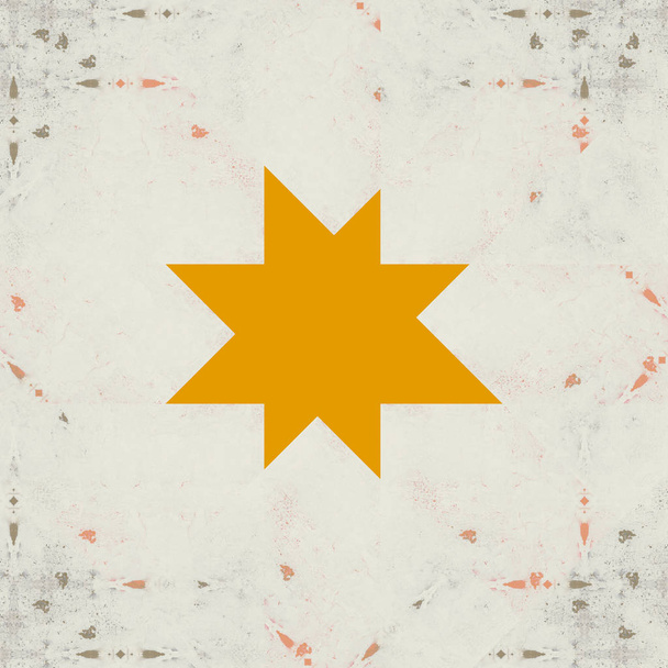 yellow orange colors star shape on light background - Photo, image