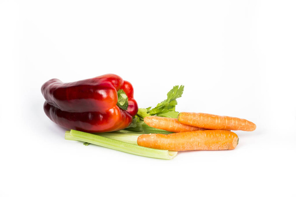Fresh vegetables on white background - Valokuva, kuva