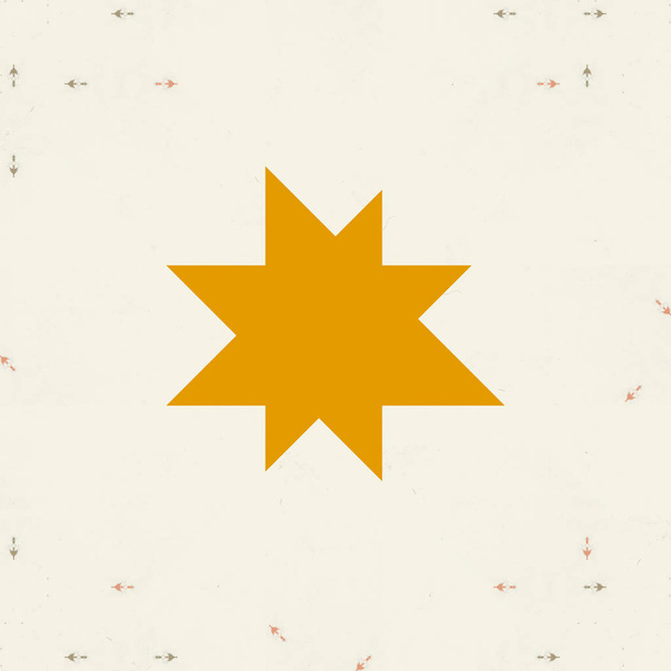 painted orange star shape on light tile - Photo, image